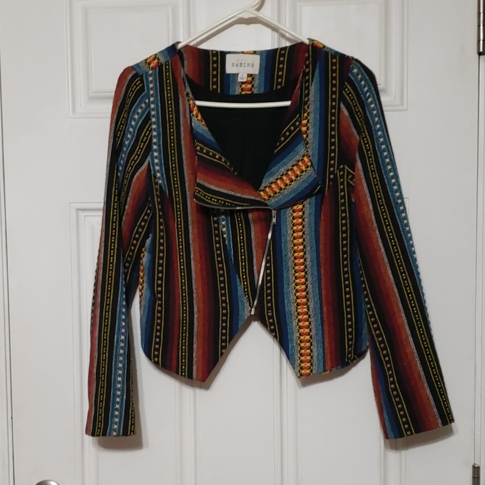 Sabine Southwestern Aztec Zipper Jacket - Picture 3 of 9